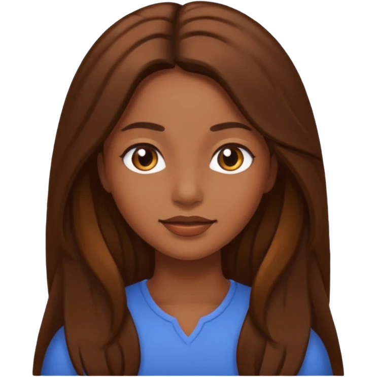 Women with Brown skin a Brown long hair  emoji