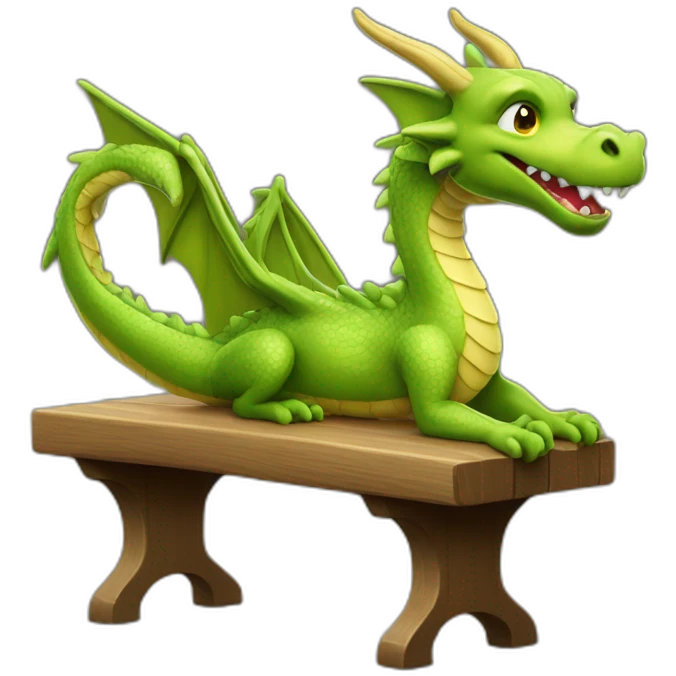 Dragon qui est sur un banc emoji