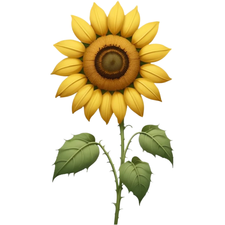 wilted sunflower with drooping stem and faded petals, in the style of the iOS wilted rose emoji emoji
