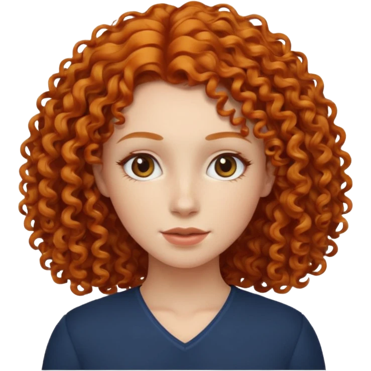 woman with ginger curly hair emoji