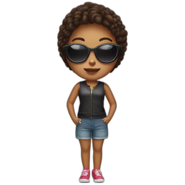 Girl with hearted shaped sunglasses  emoji