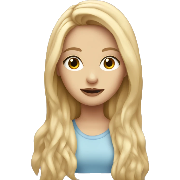 Blonde girl with long hair and large eyes emoji