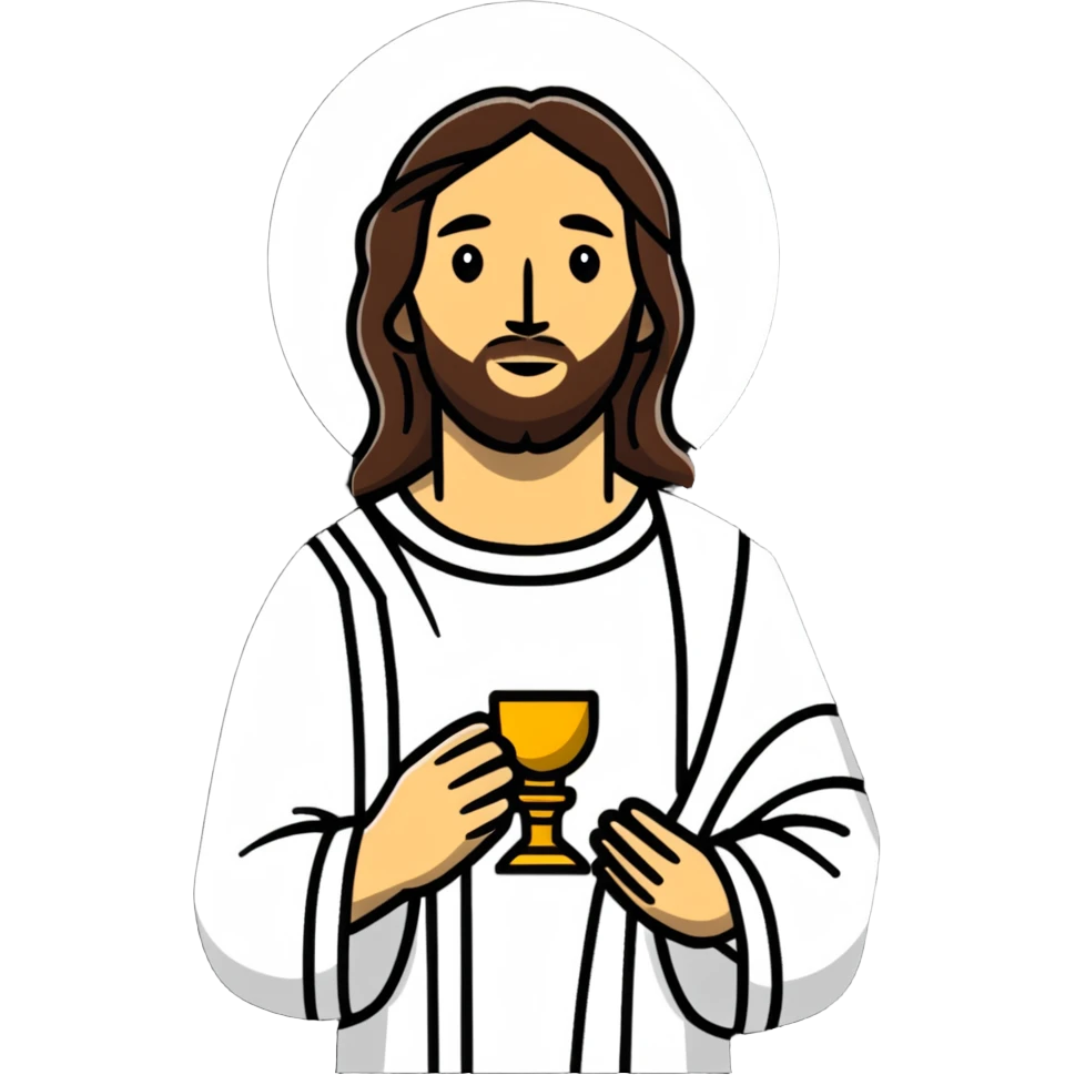 Jesus with the Eucharist at Mass emoji