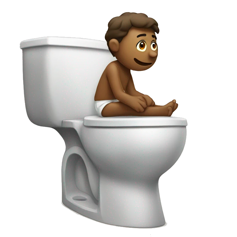 Sitting on toilet emoji