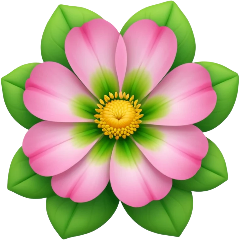 green and pink flower emoji