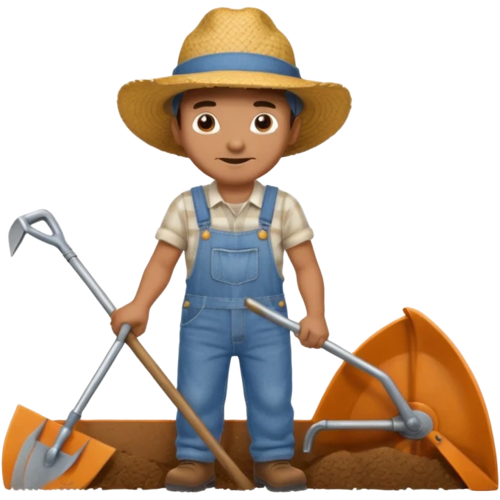 man plowing a field emoji