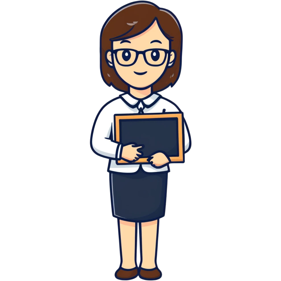 full body female teacher with blackboard emoji