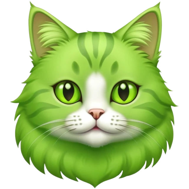 green cat with lime colored paws emoji