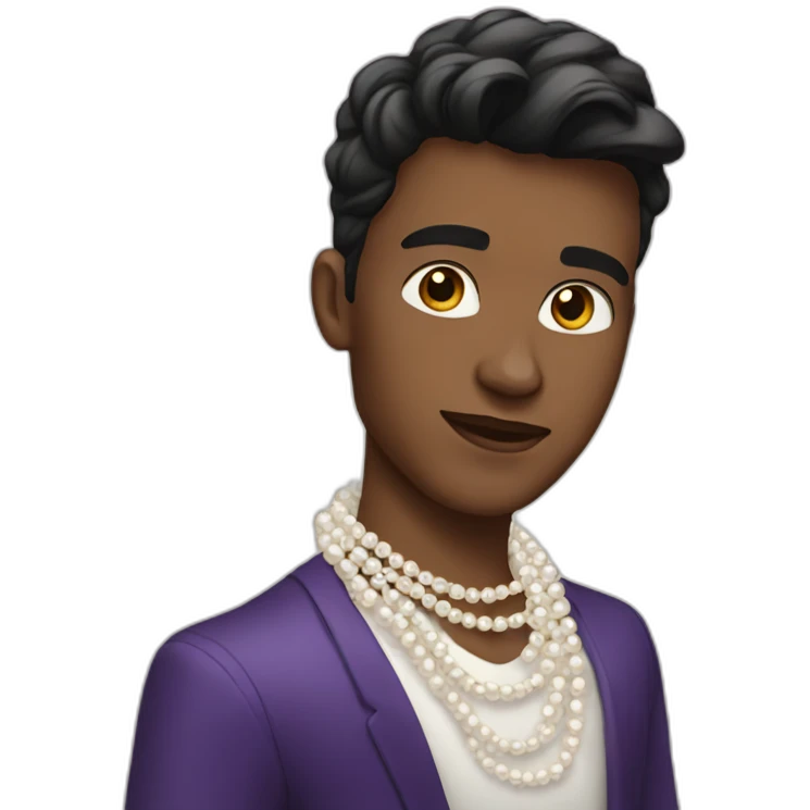 Posh-boy-with-pearl-necklace emoji