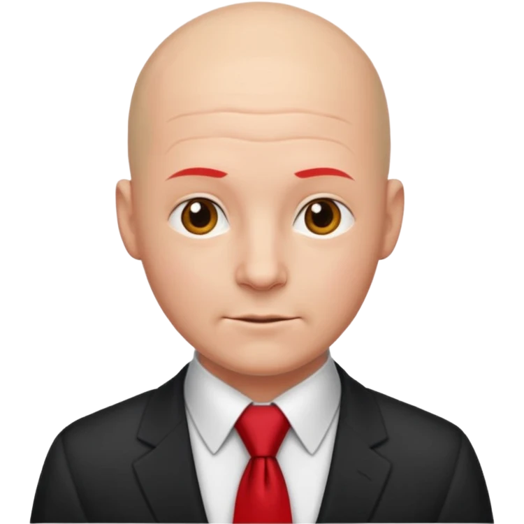 bald with red necktie emoji