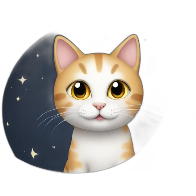 ONE CAT IN A MOON emoji