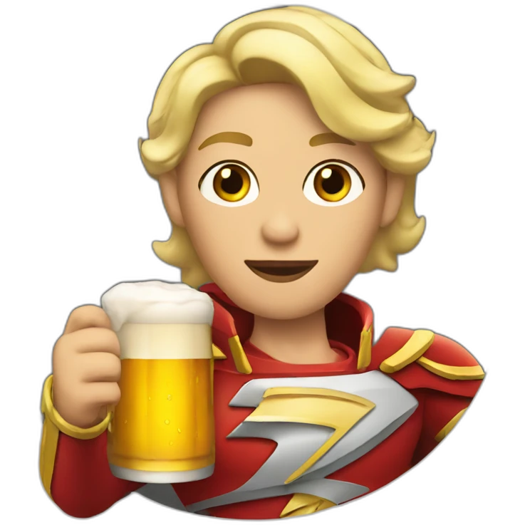 Flash mc Queen drinking a beer emoji