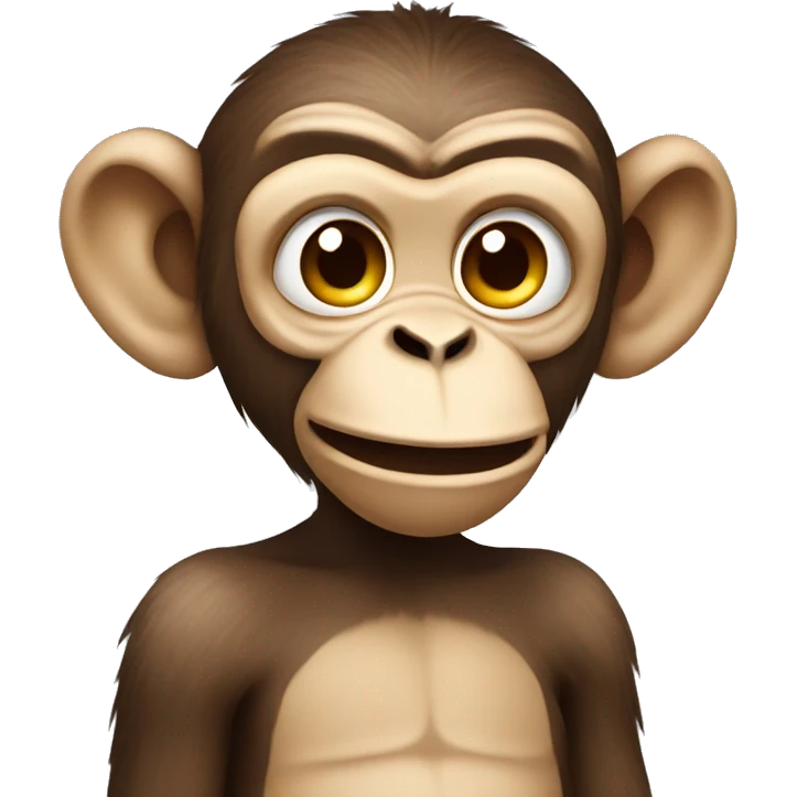 a monkey with a cheeky  emoji