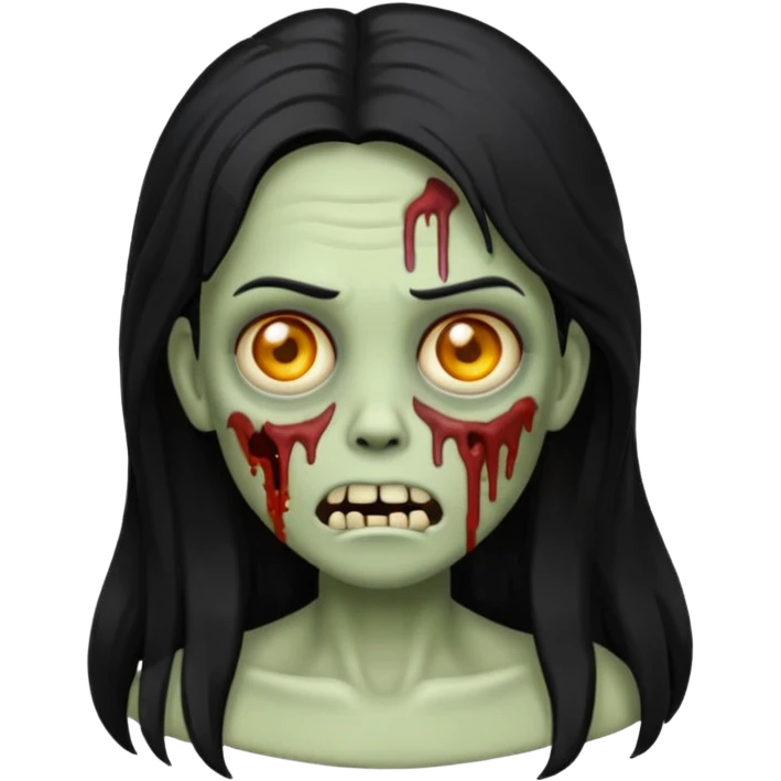 Emoji de zumbi de cabelo longo emoji