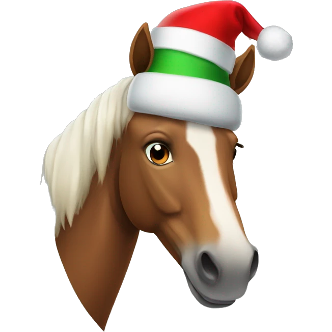 Horse with christmas hat  emoji