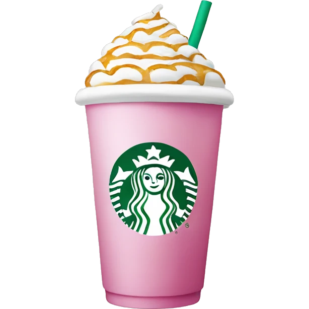 starbucks cup pink drink with cold foam emoji