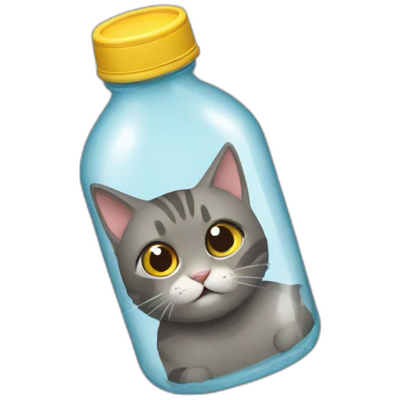Cat trapped in a wsterbottle emoji
