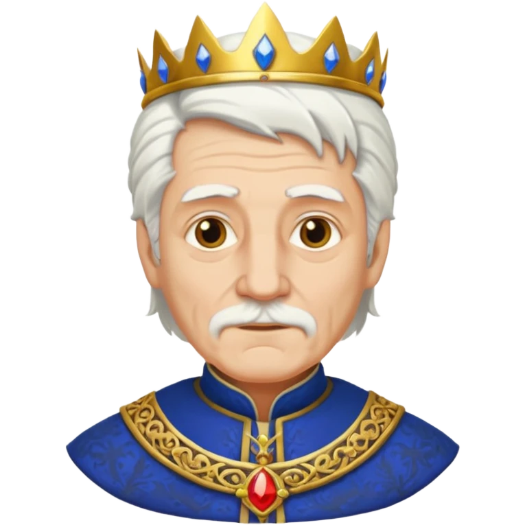 a white haired old man standing in medieval royal clothes emoji