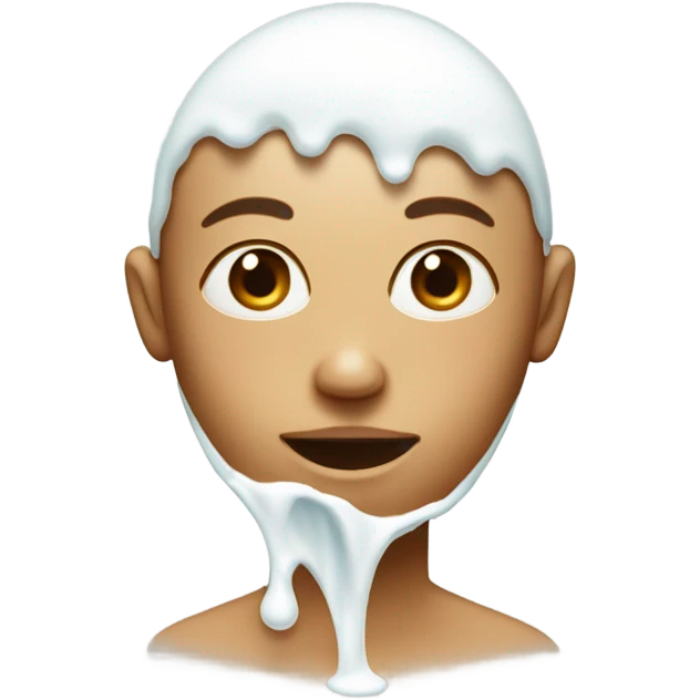 Face covered in milk liquid emoji
