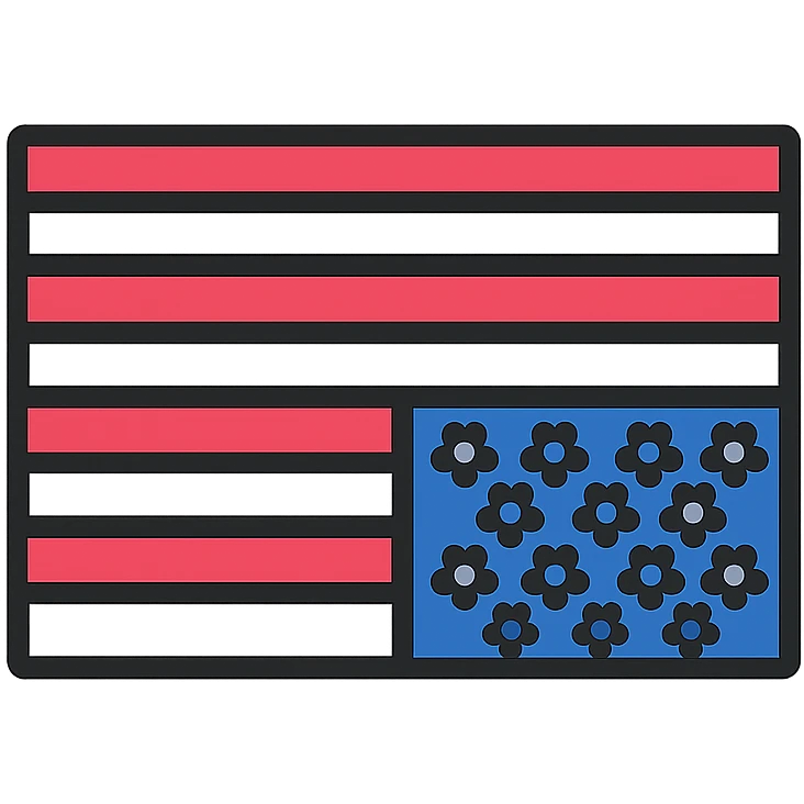 upside down American flag flat icon emoji