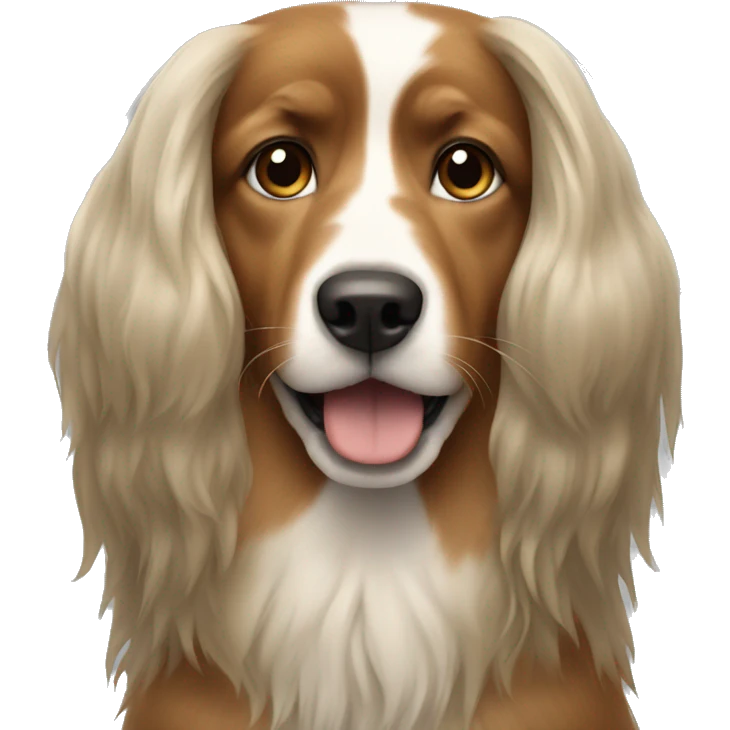a dog with long hair emoji