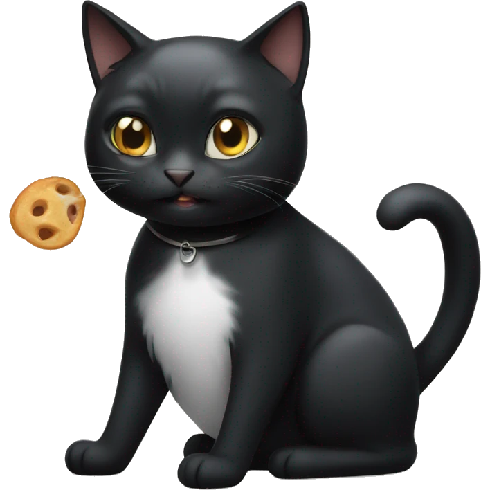 Black cat wants food  emoji