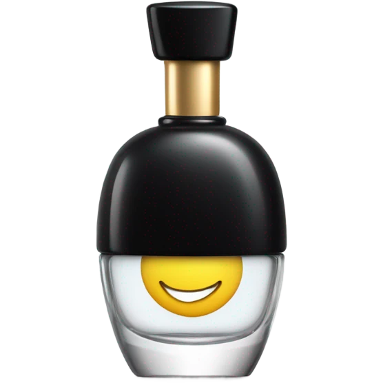 smiling perfume with black cap emoji
