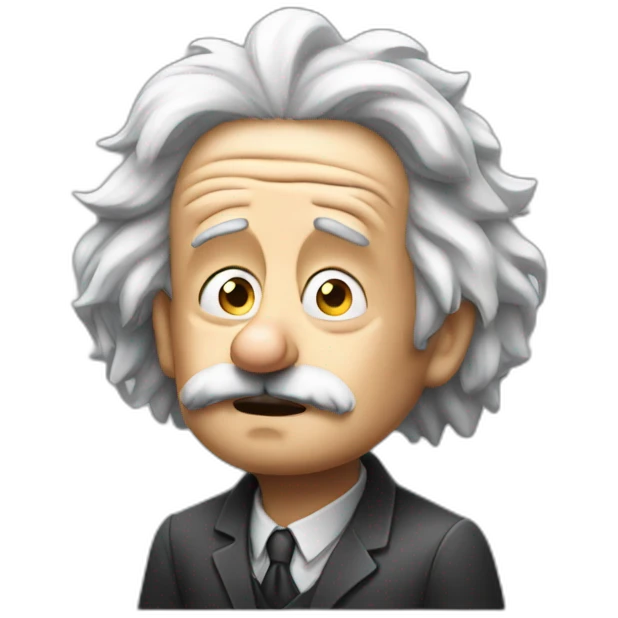 Einstein worried with hands on head  emoji