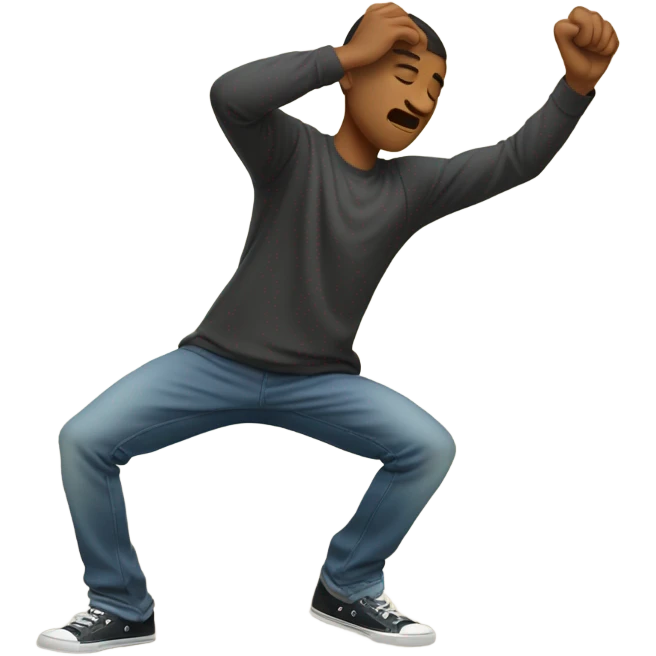 Lean forward and dab emoji
