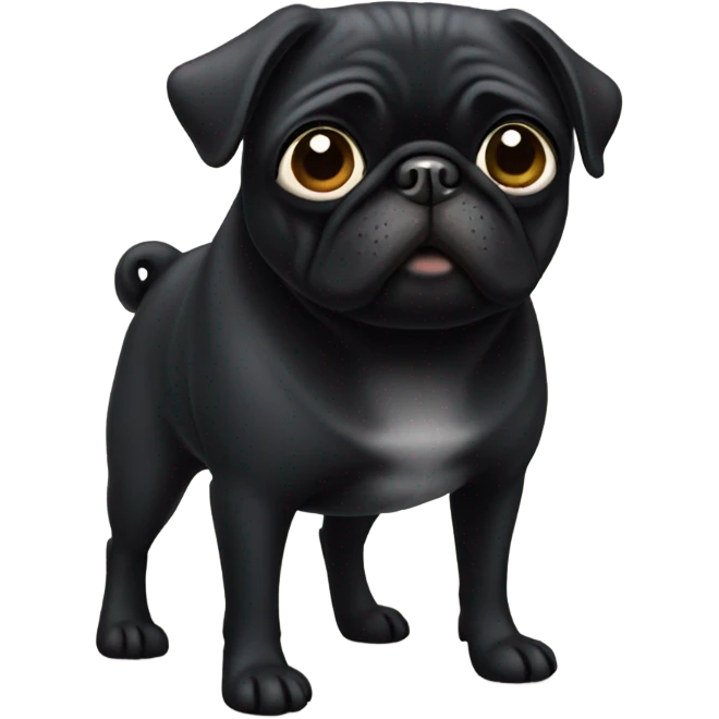 black pug with long legs emoji