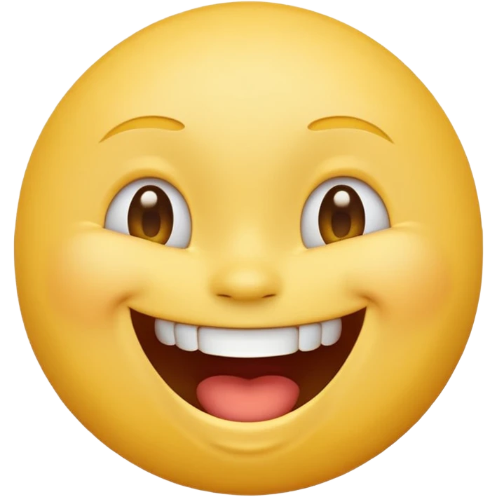 Emoji, yellow round laughing tilted head face emoji