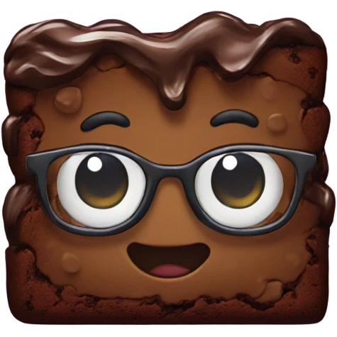 Brownie with glasses emoji