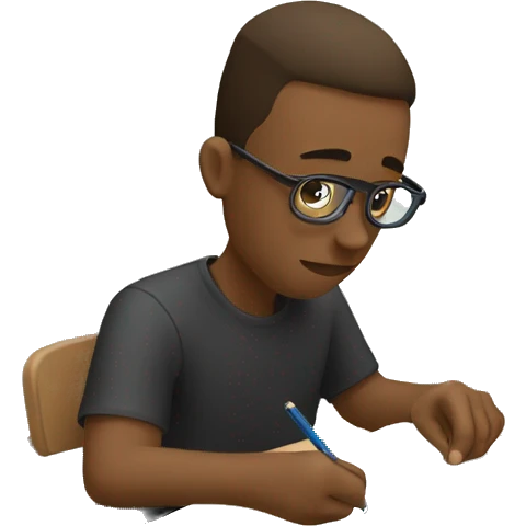 student writing an essay emoji