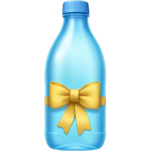 Bottle of Water with a bow emoji