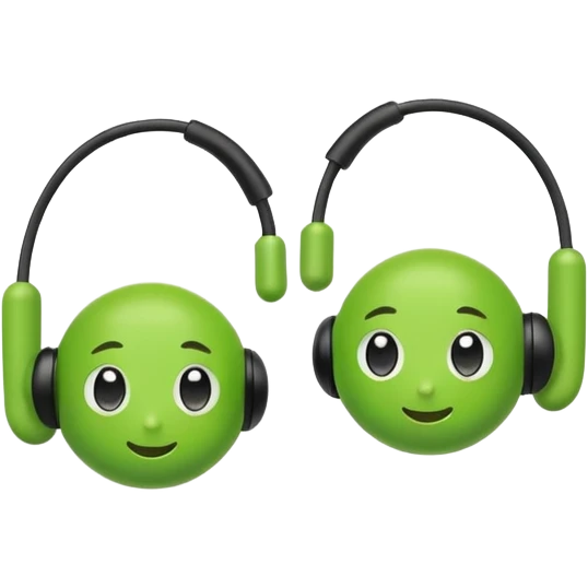 green pea with wireless earbuds emoji