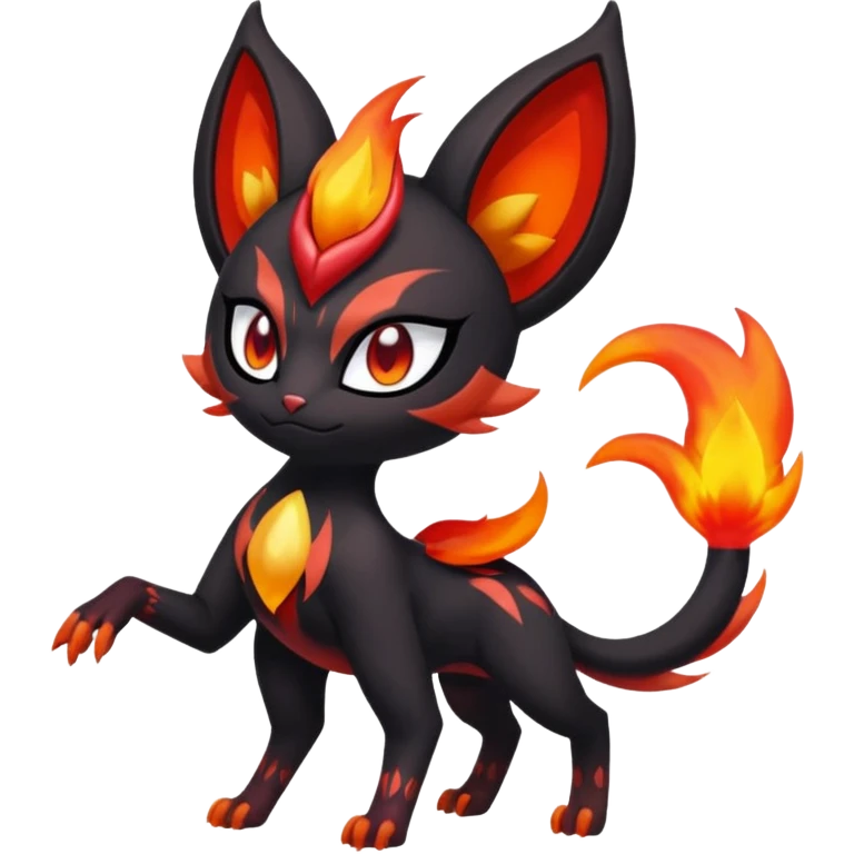 Colorful Meloetta-Litten-Darkrai-Pokémon-Fakémon-fusion-hybrid-creature emoji