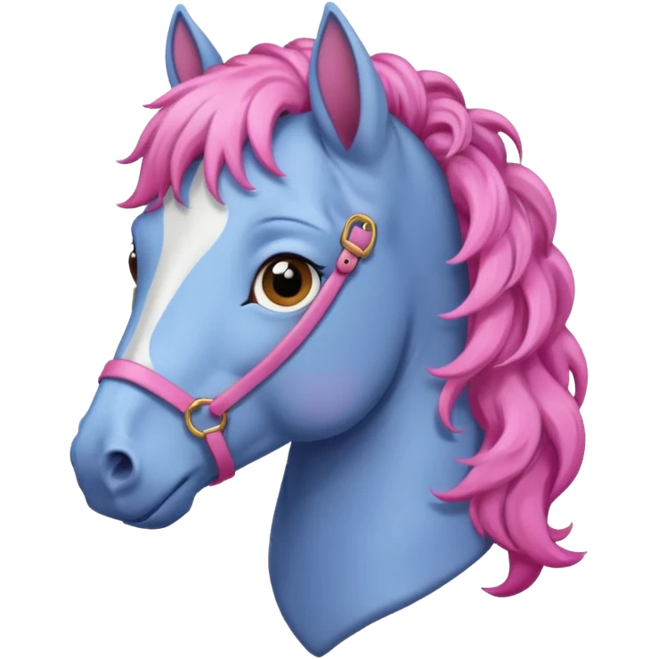  horse with curly and blue pink hair  emoji