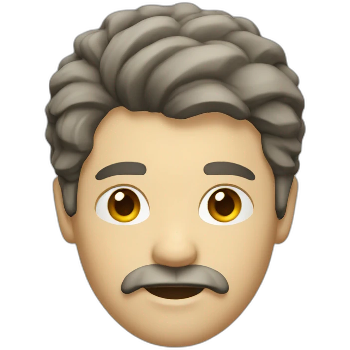 white man with mullet haircut and a mustache emoji