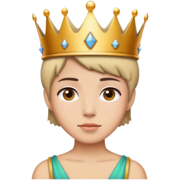 Wearing a crown short hair emoji