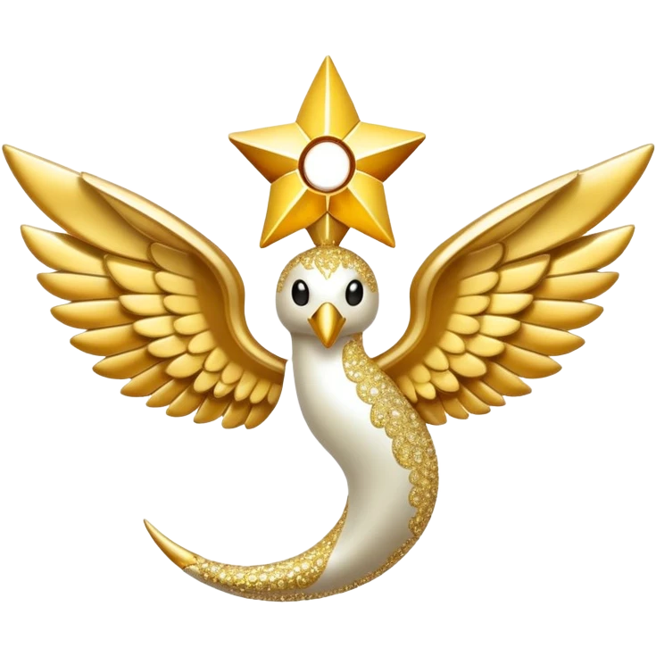 White and Golden Glorious Shiny Sparkly Fakémon emoji