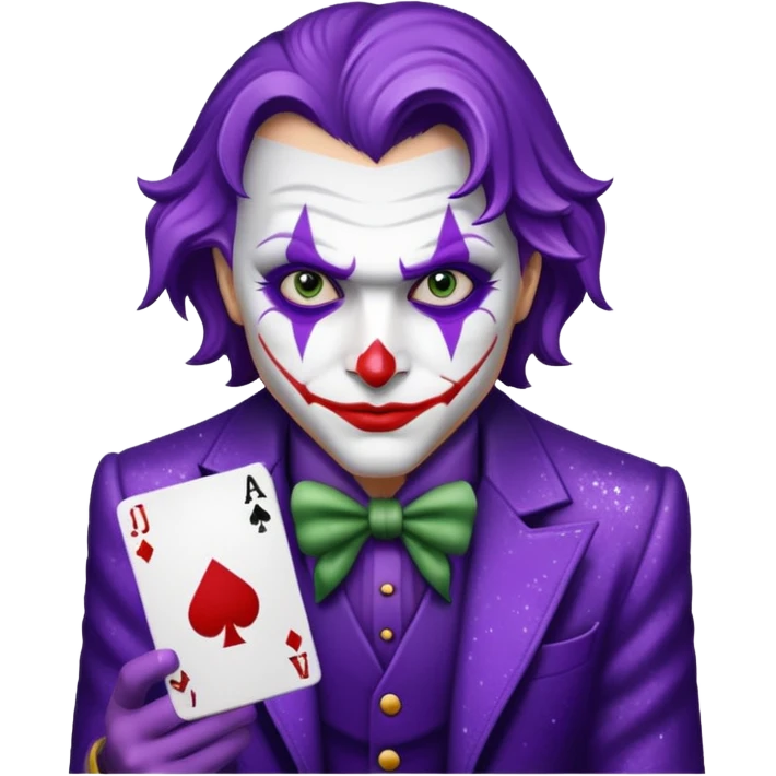 Glitter Purple and White Joker Gangster Card emoji