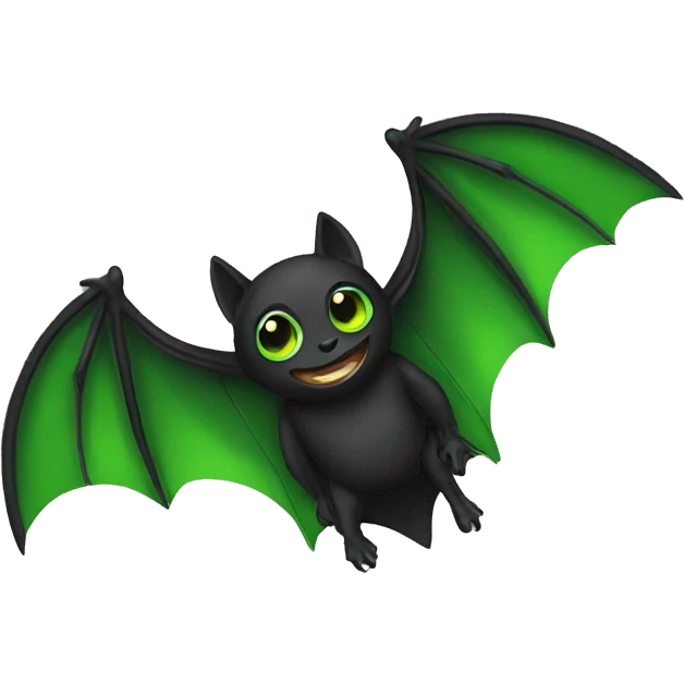 Black bat green wings emoji