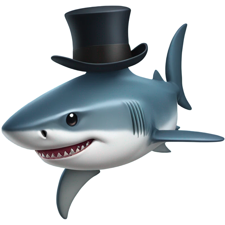 shark with tophat emoji