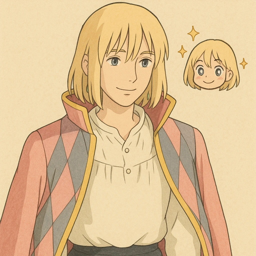 Hauru from Howl's Moving Castle, Ghibli style emoji emoji