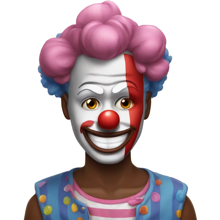 W clown crying with 🎀 on his head emoji