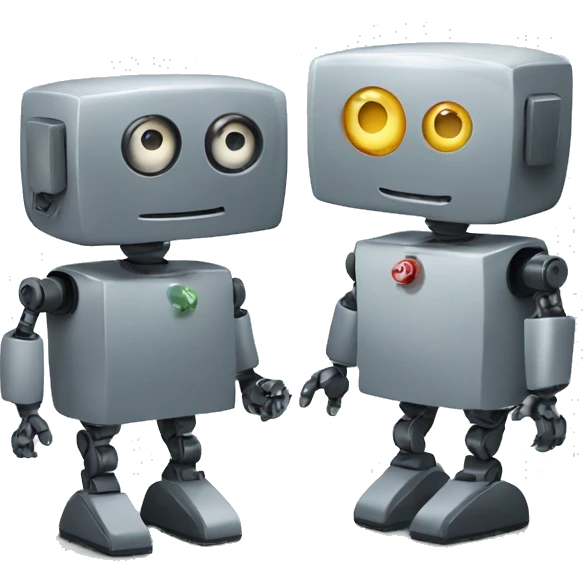 robots negotiating emoji