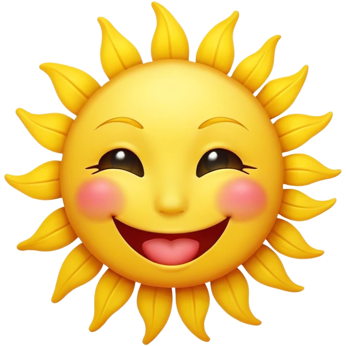 Smiley sun giving a kiss  emoji