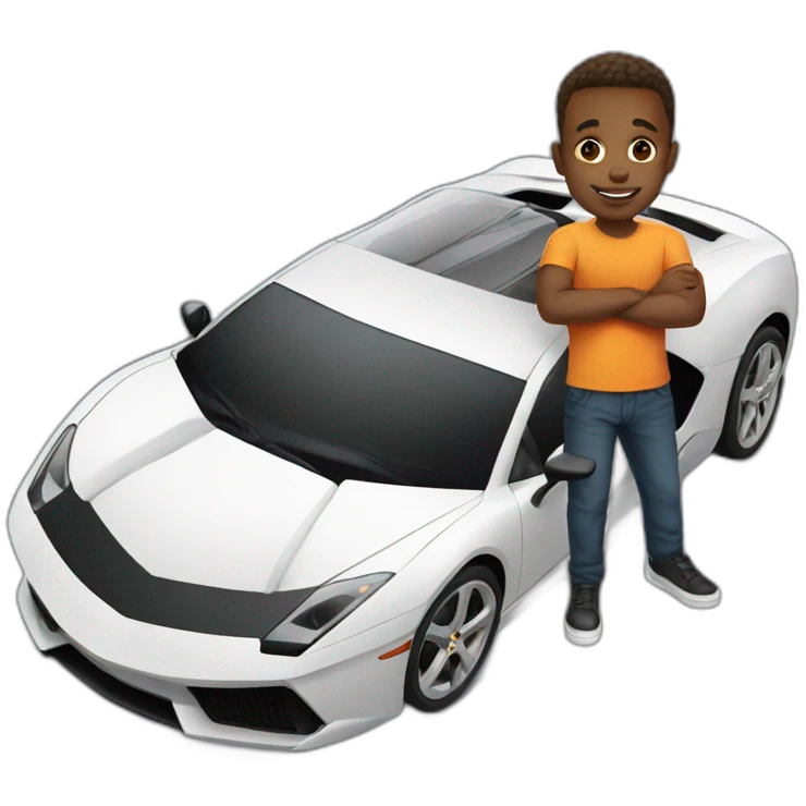 boy in a supercar  emoji