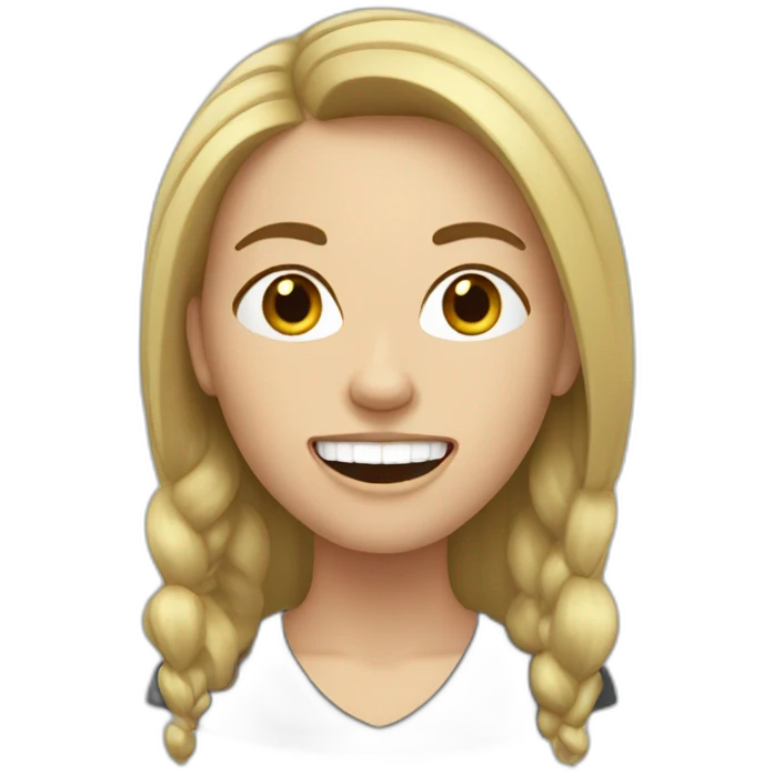 White woman with brushteeth emoji