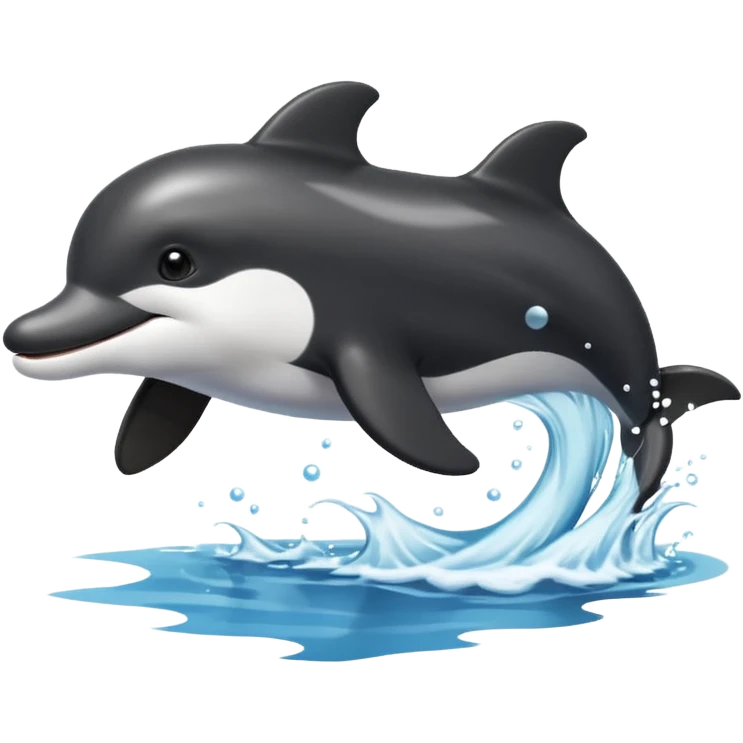 a combination of a dolphin and a boarder collie as one animal emoji